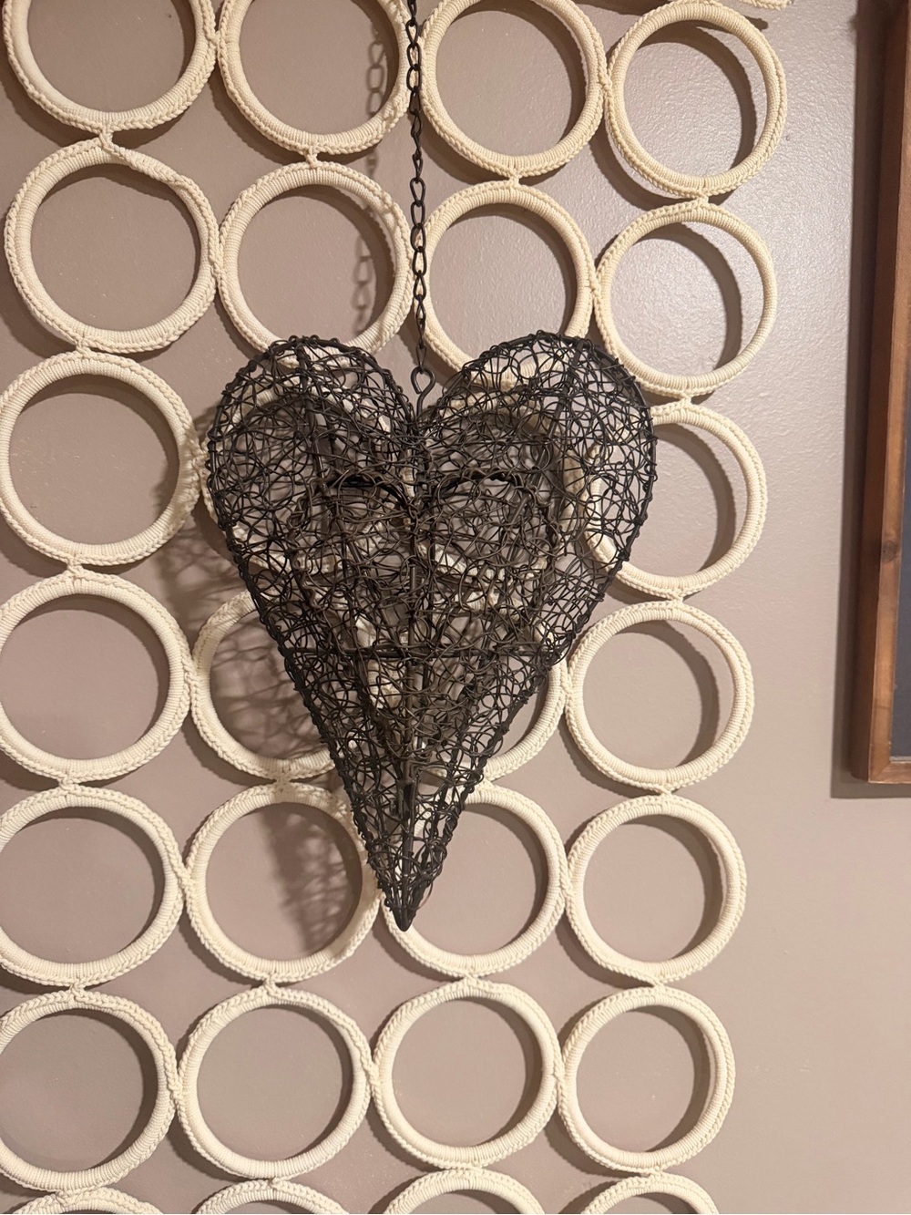 Home Interiors Brown Wire Heart Hanging Wall Art